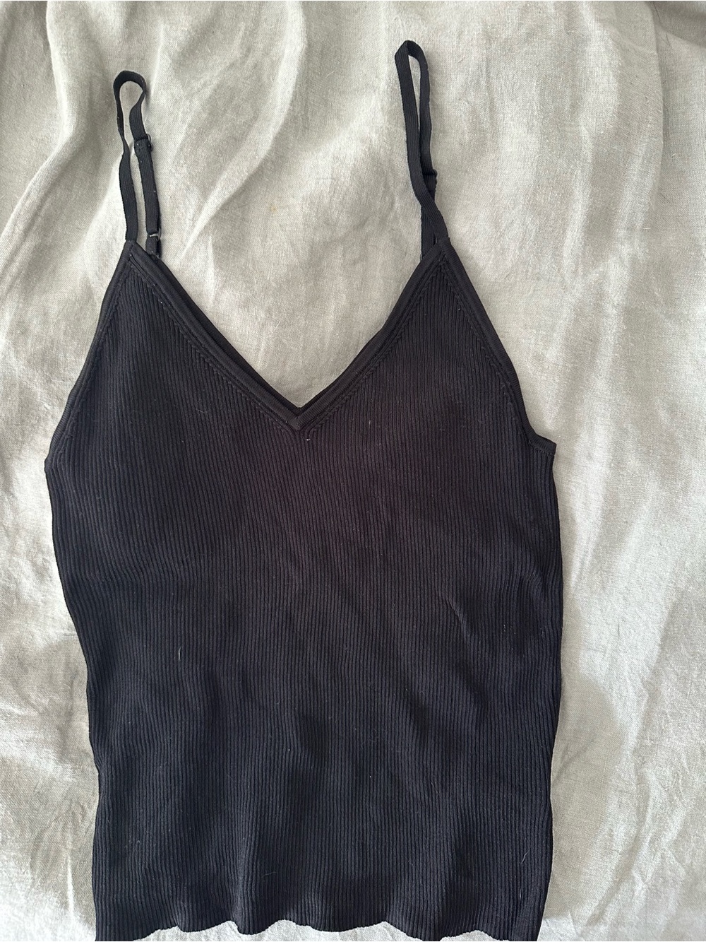 Aritzia Babaton Black Ribbed V-Neck Cami Tank Top - Women's size S